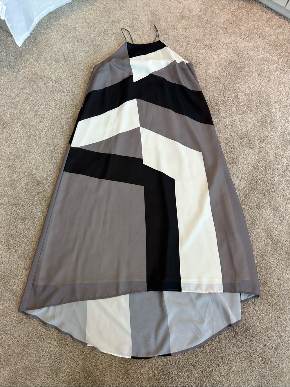 RW&CO Geometric Colorblock Maxi Dress Black White Gray Size Medium NWT - Picture 6 of 13